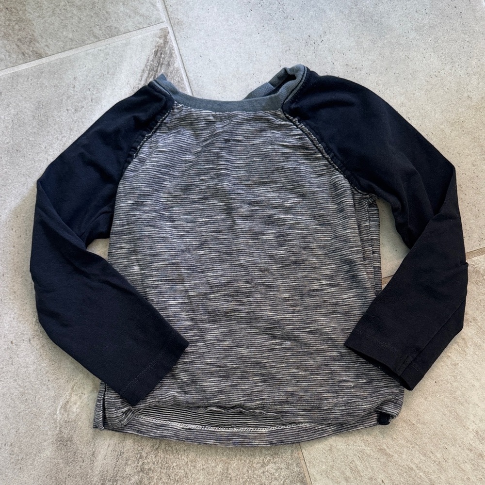 Tommy Bahama- Kids Long Sleeve Navy and Grey Striped Tee